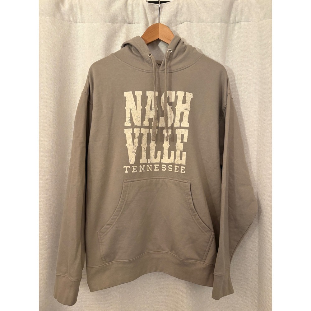 Pacific & Co Nashville Tennessee Graphic Hoodie Brown Mens Large Sweatshirt